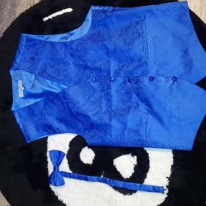 Vesuvio Napoli royal blue vest and bowtie